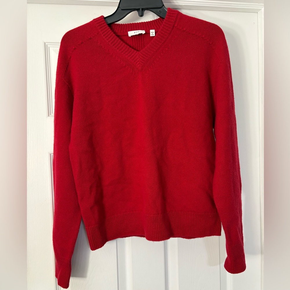 A.L.C. Women's Red V-Neck Sweater